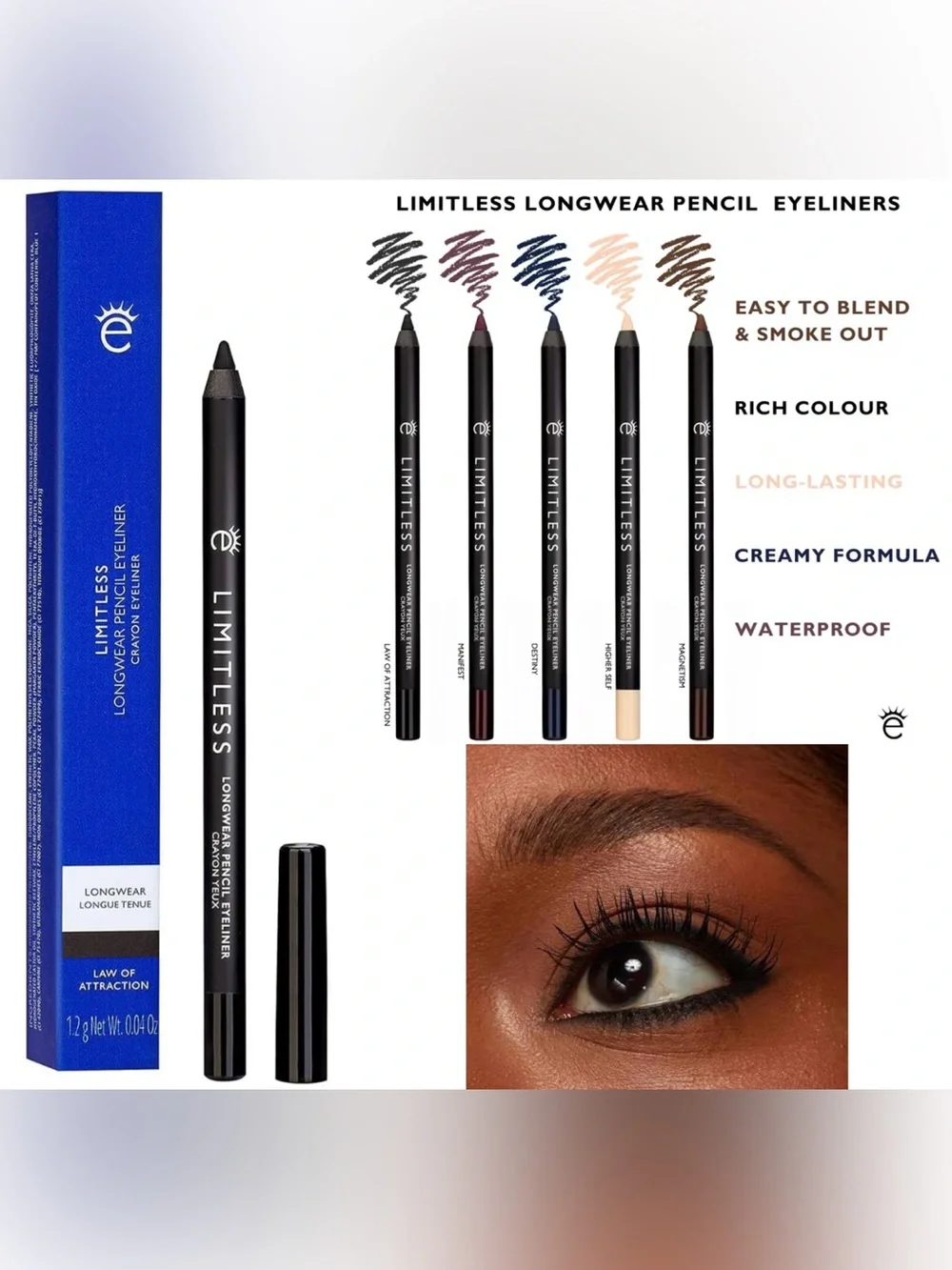 Eyeko Limitless Longwear Eyeliner (Laws of Attraction-Black) NIB 1.2 g / 0.04 oz - Picture 2 of 2